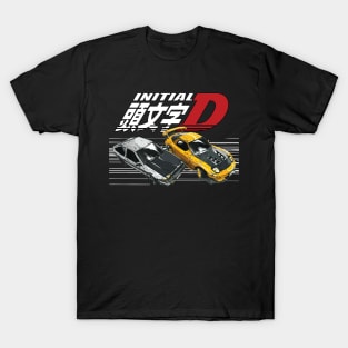 Initial D AE86 Corolla Takumi vs Keisuke Takahashi FD RX-7 Tandem Drifting Racing T-Shirt